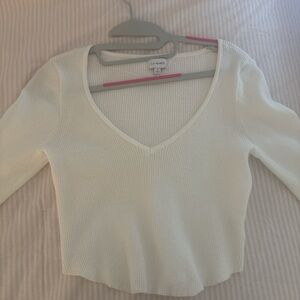 LA Hearts Pacsun Cream V-Neck Sweater